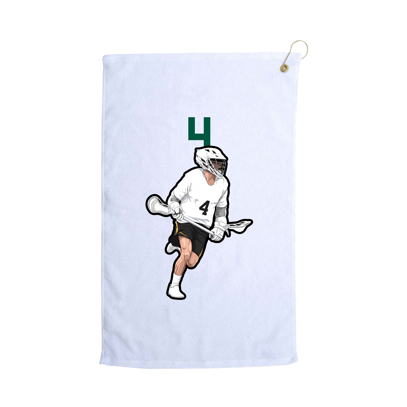 Golf Towel — Number Top in White