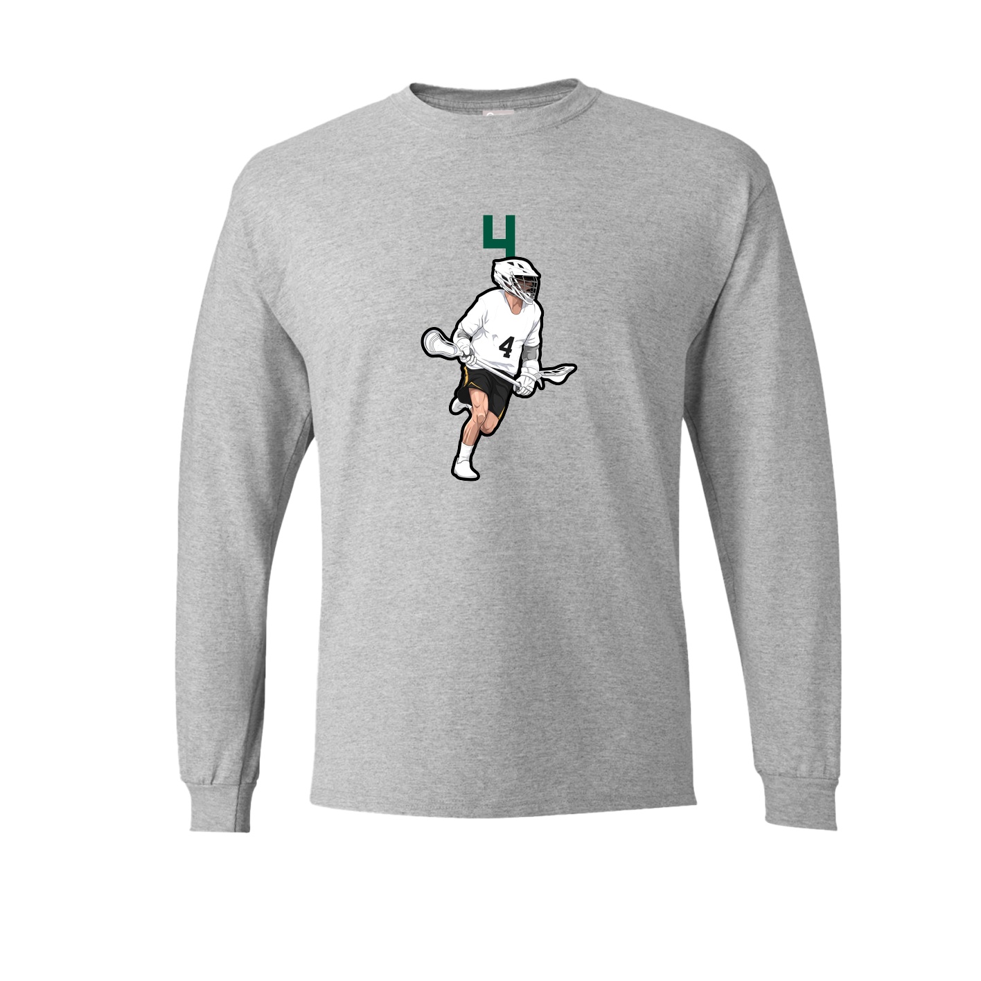 Long Sleeve Tee — Number Top in Grey