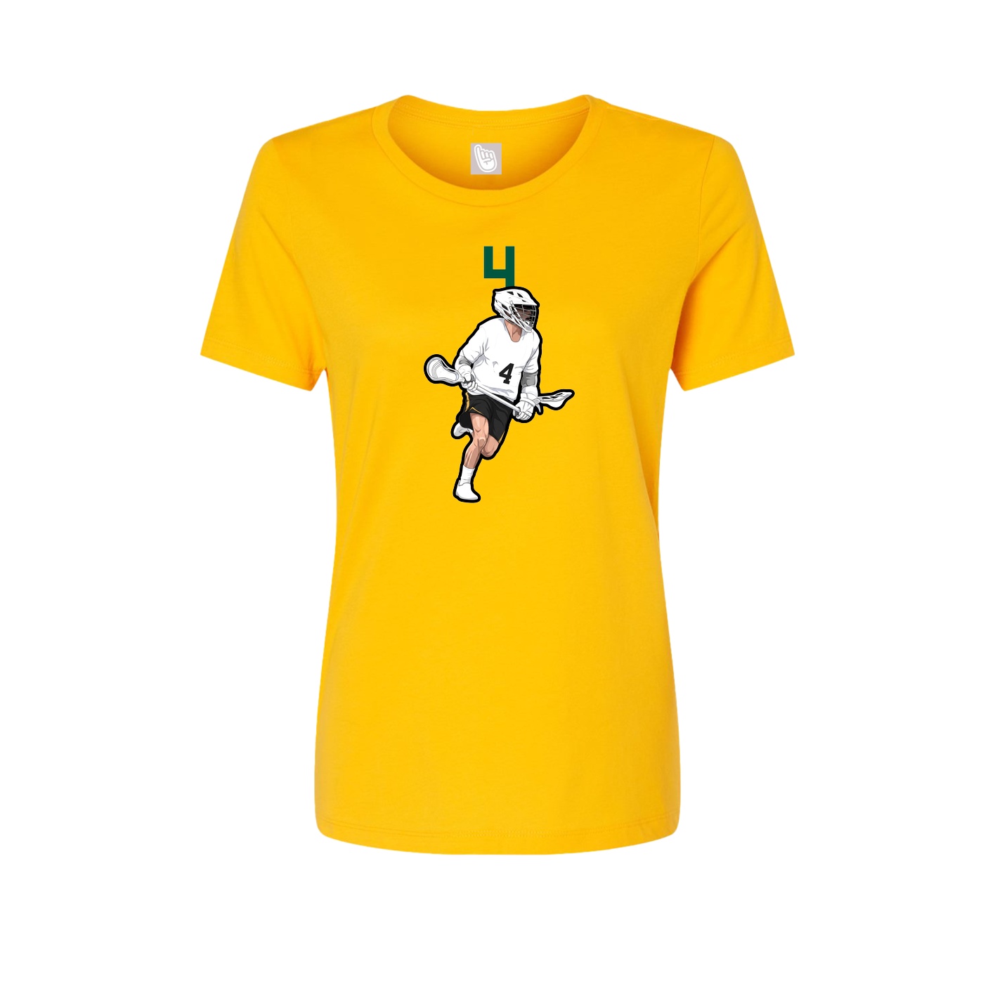 Fitted Women's Tee — Number Top in Gold