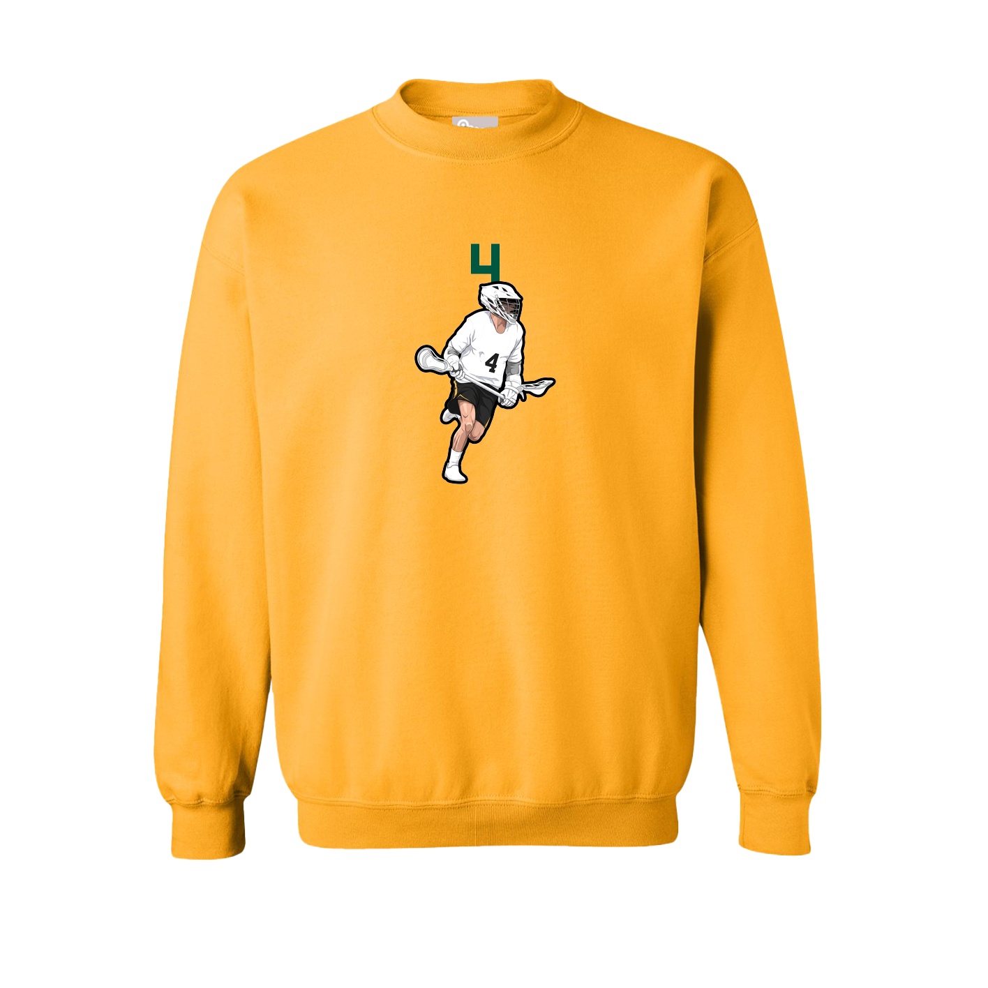 Fleece Crew — Number Top in Gold