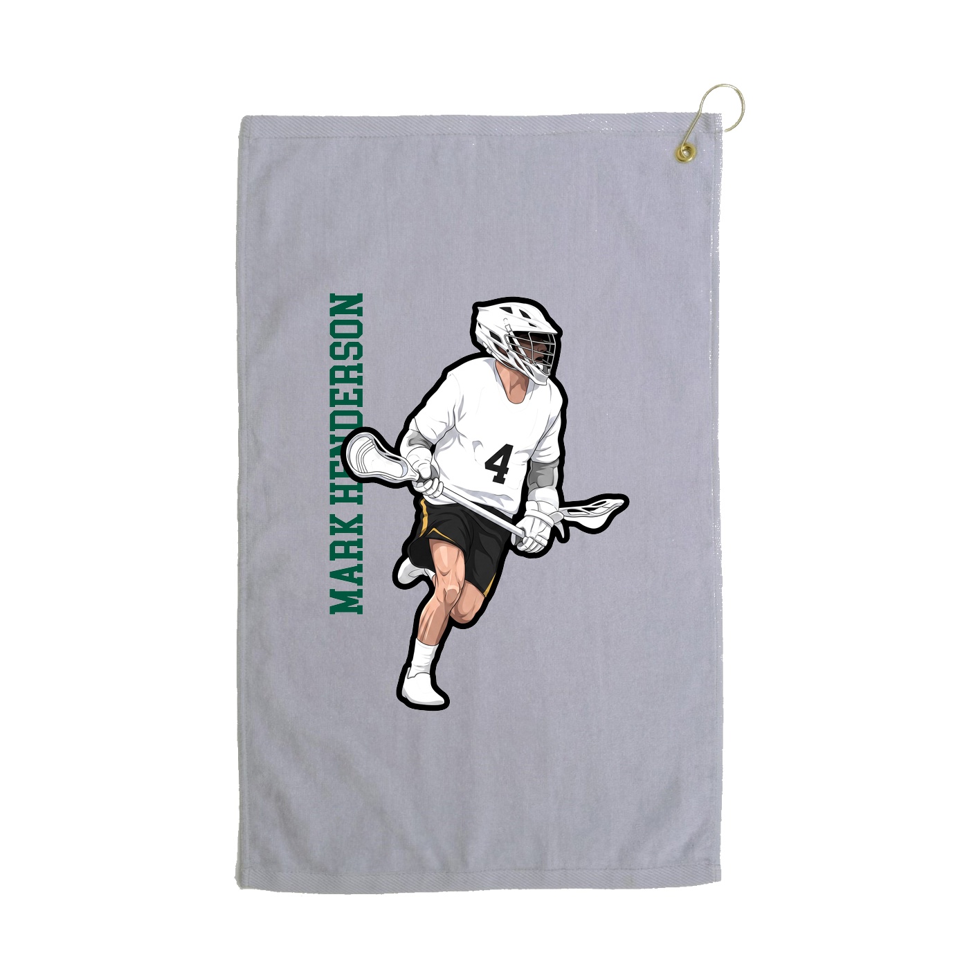 Golf Towel — Name Vertical in Grey