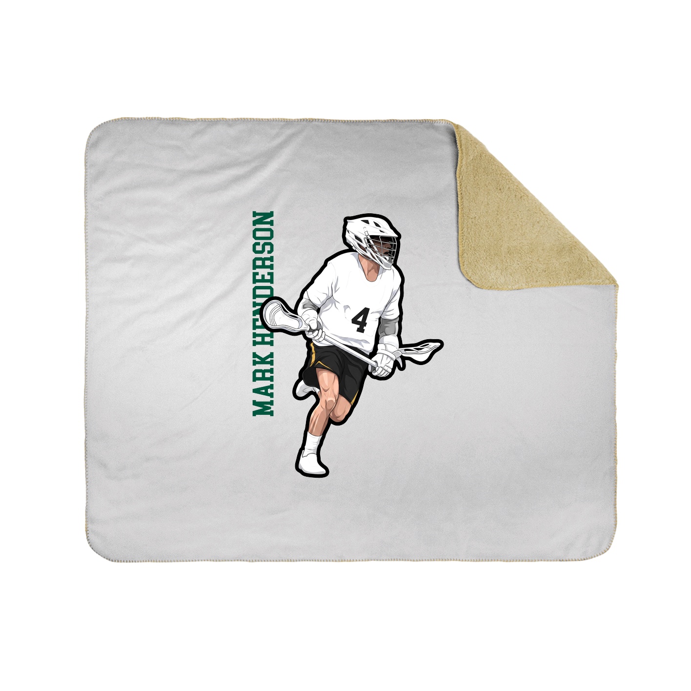 Throw Blanket — Name Vertical in White