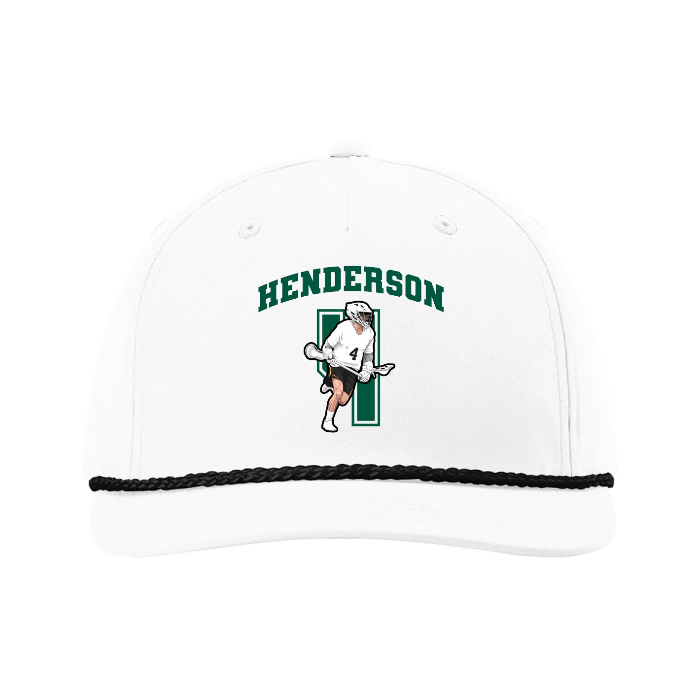 Five-Panel Classic Rope Cap — Number in White