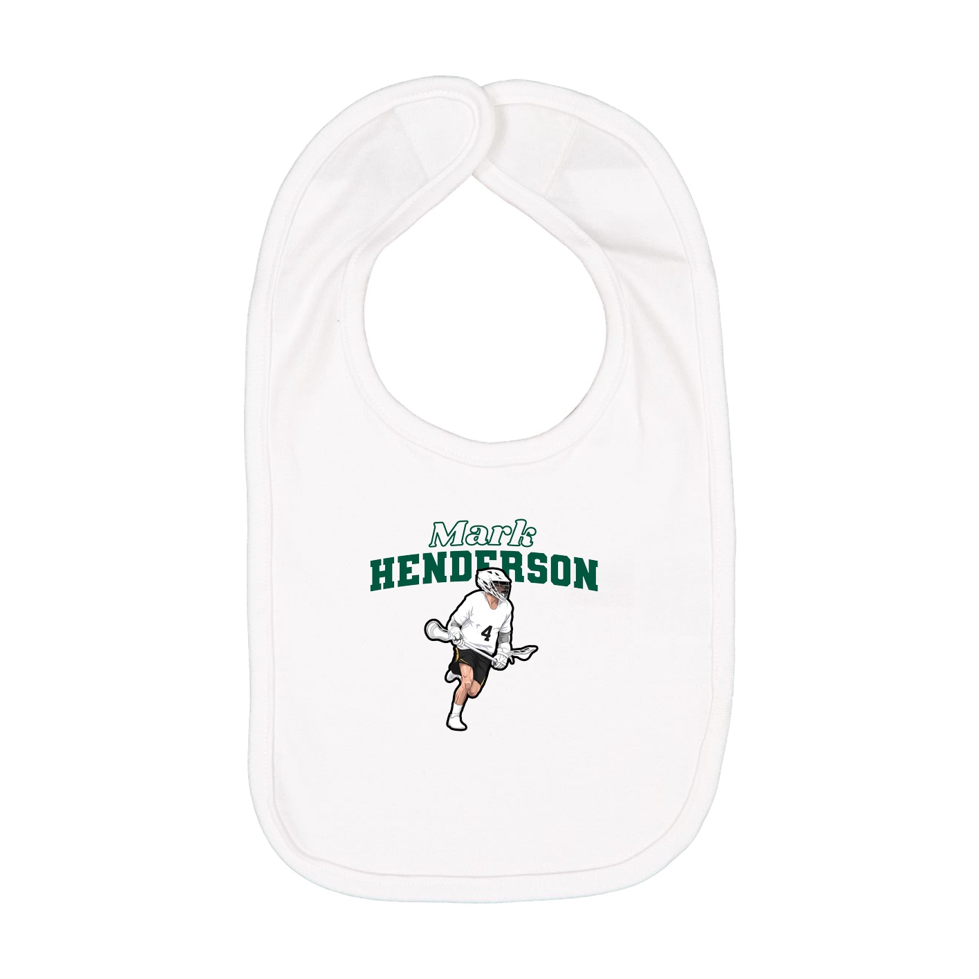 Infant Bib — Name Arch in White