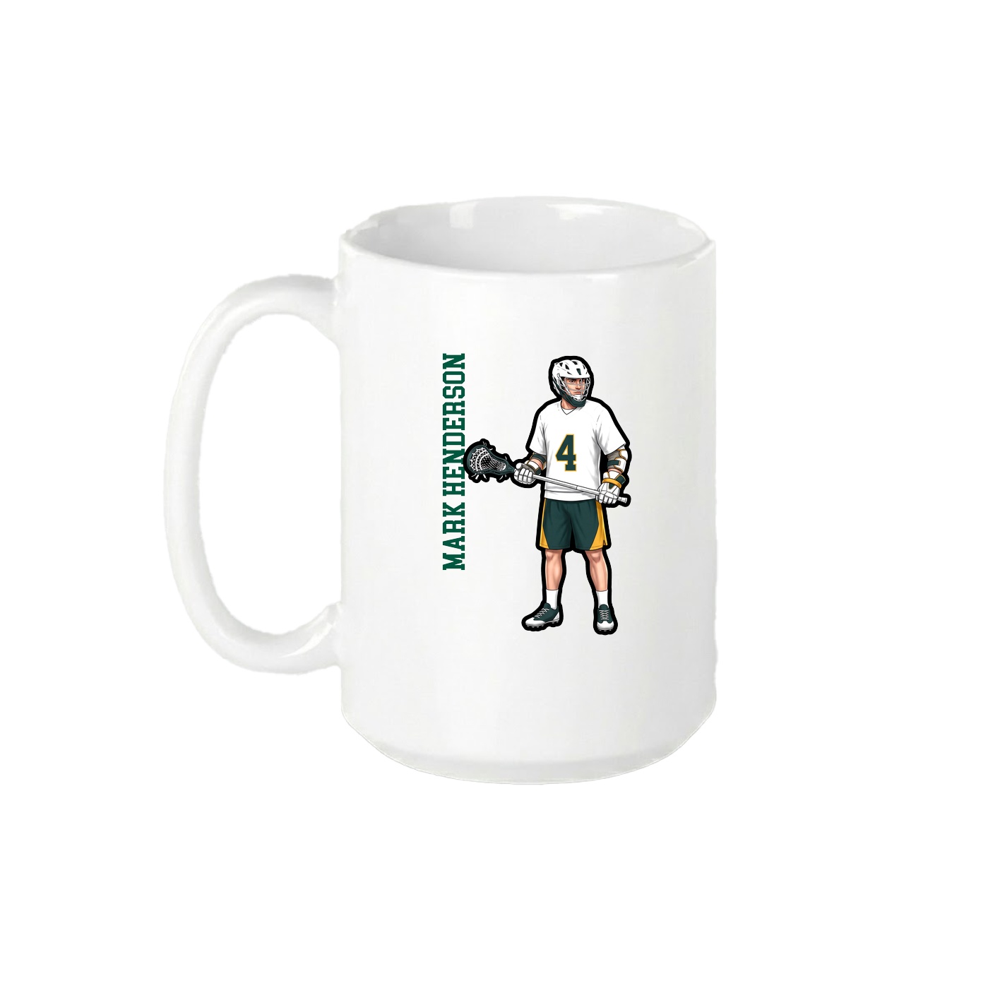 15oz Coffee Mug — Name Vertical in White