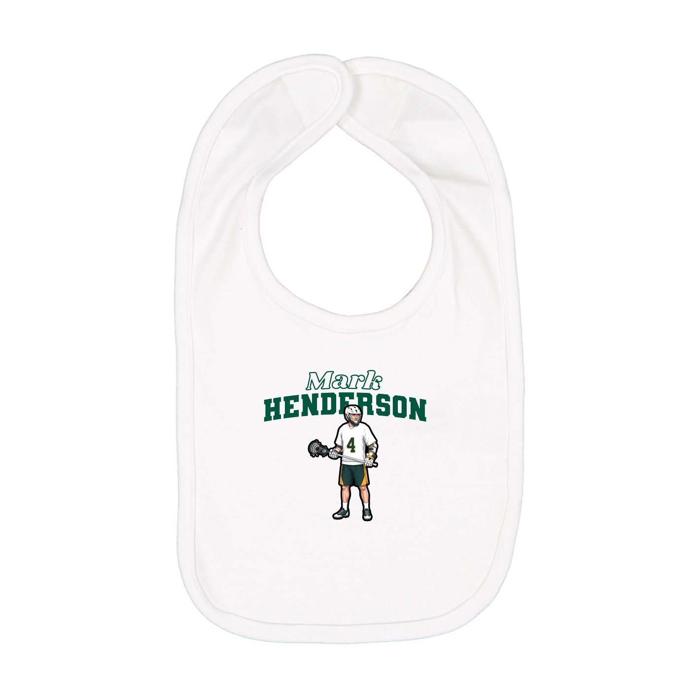 Infant Bib — Name Arch in White