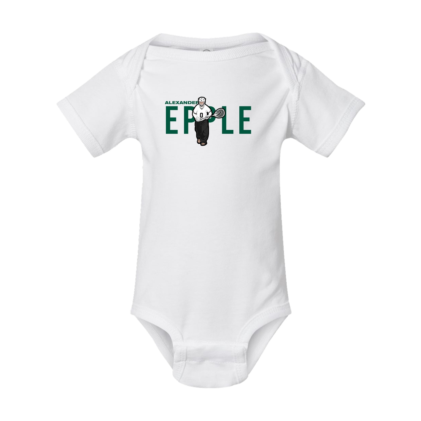 Baby Onesie — Player Name in White
