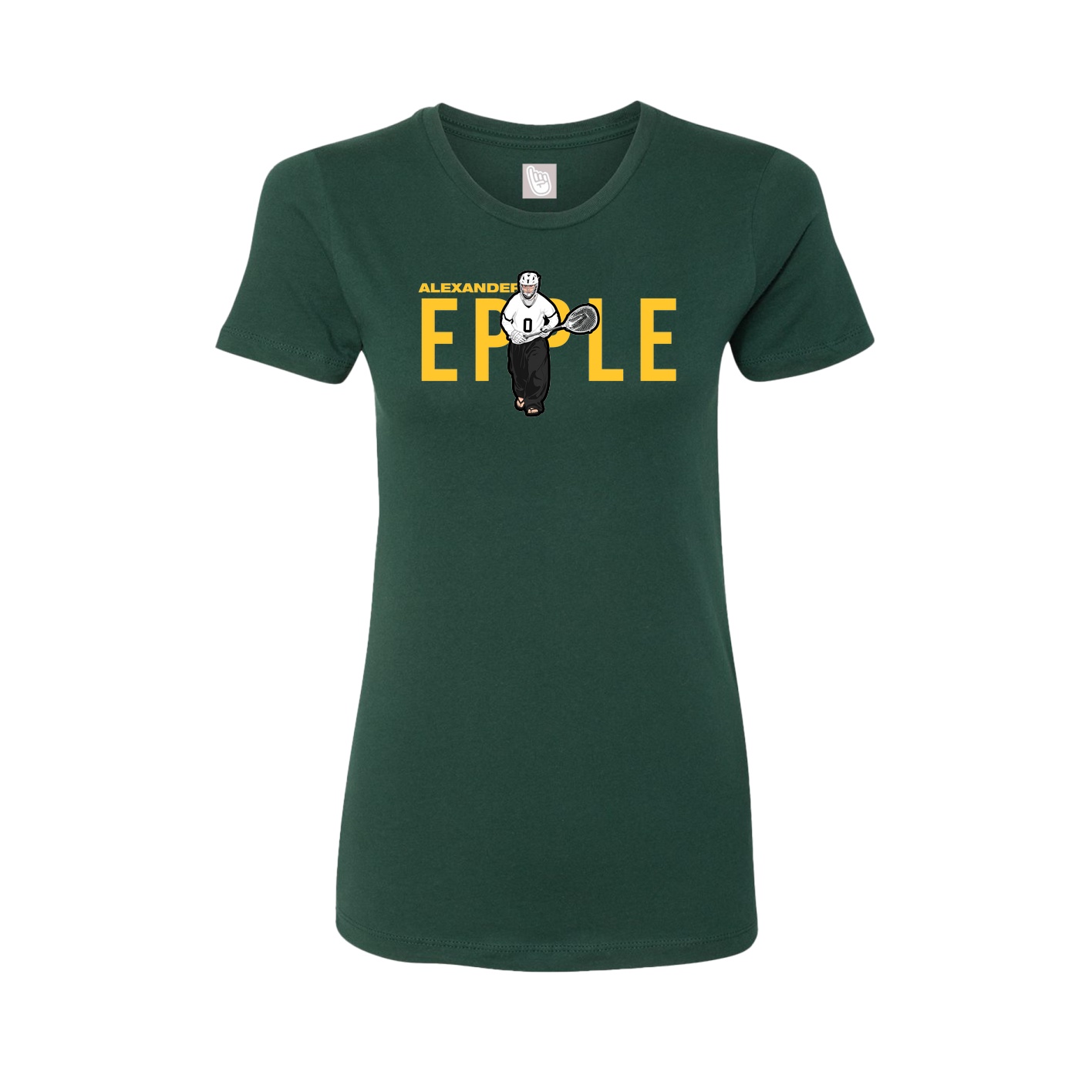 Fitted Women's Tee — Player Name in Green