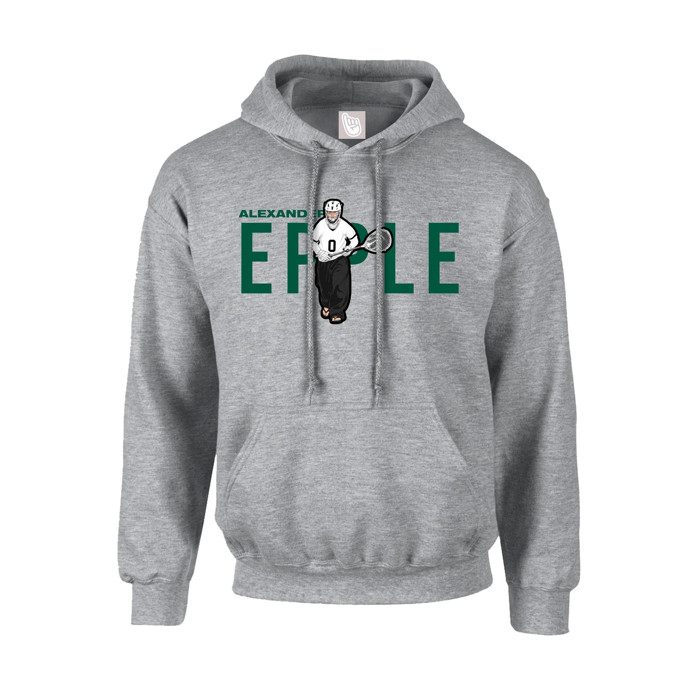 Hoodie — Player Name in Grey