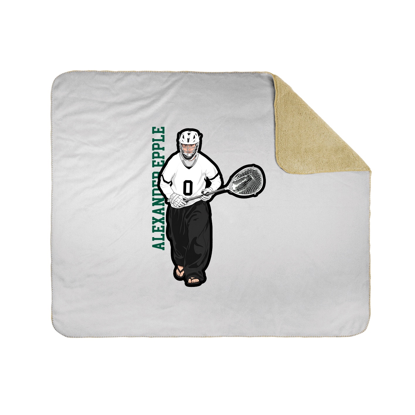 Throw Blanket — Name Vertical in White