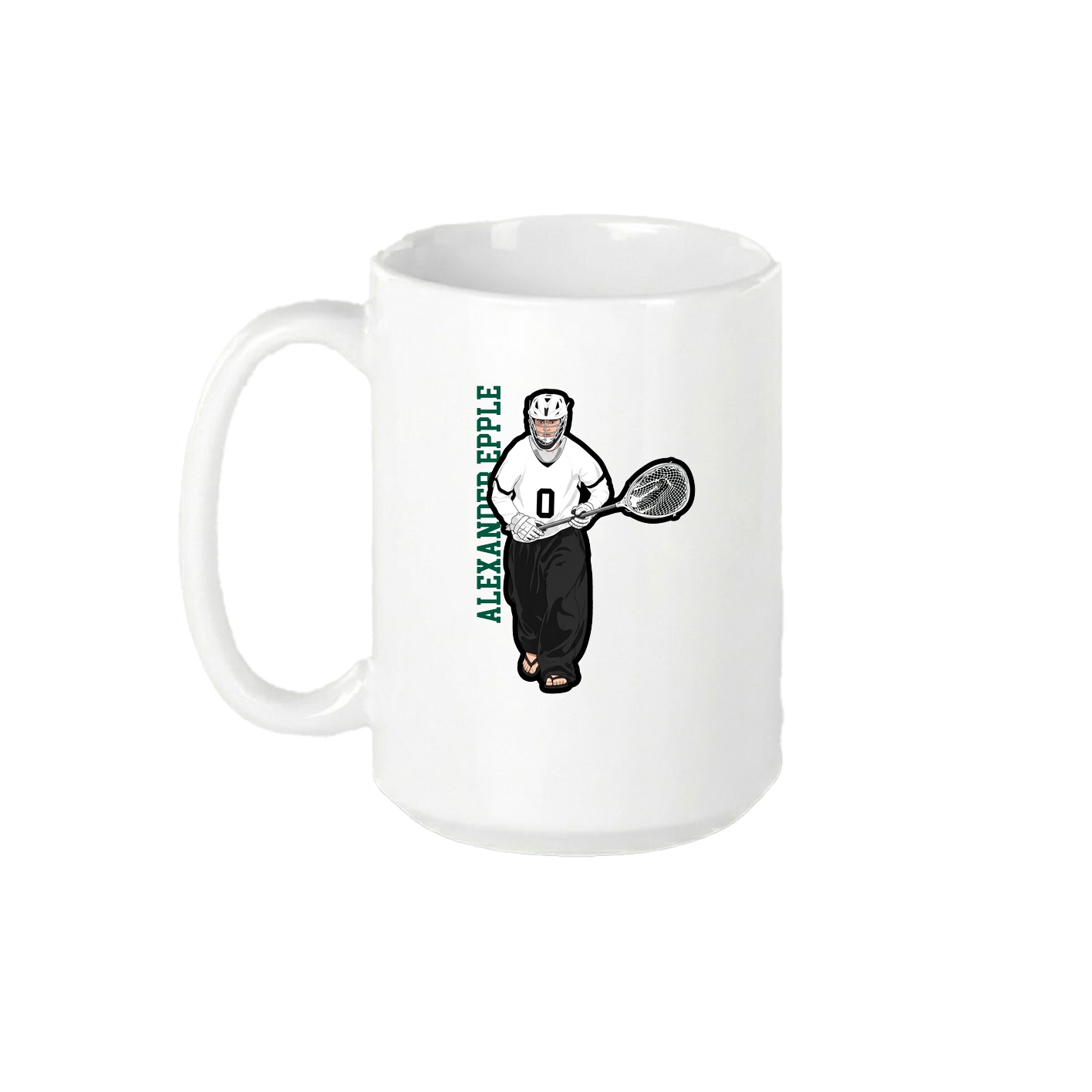 15oz Coffee Mug — Name Vertical in White