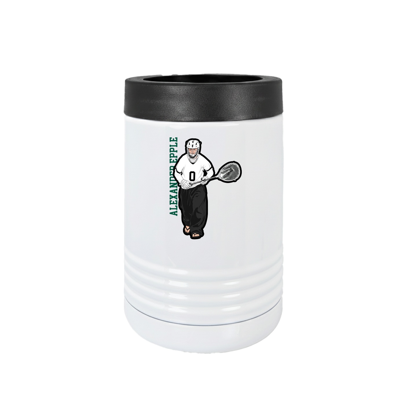 Beverage Holder — Name Vertical in White