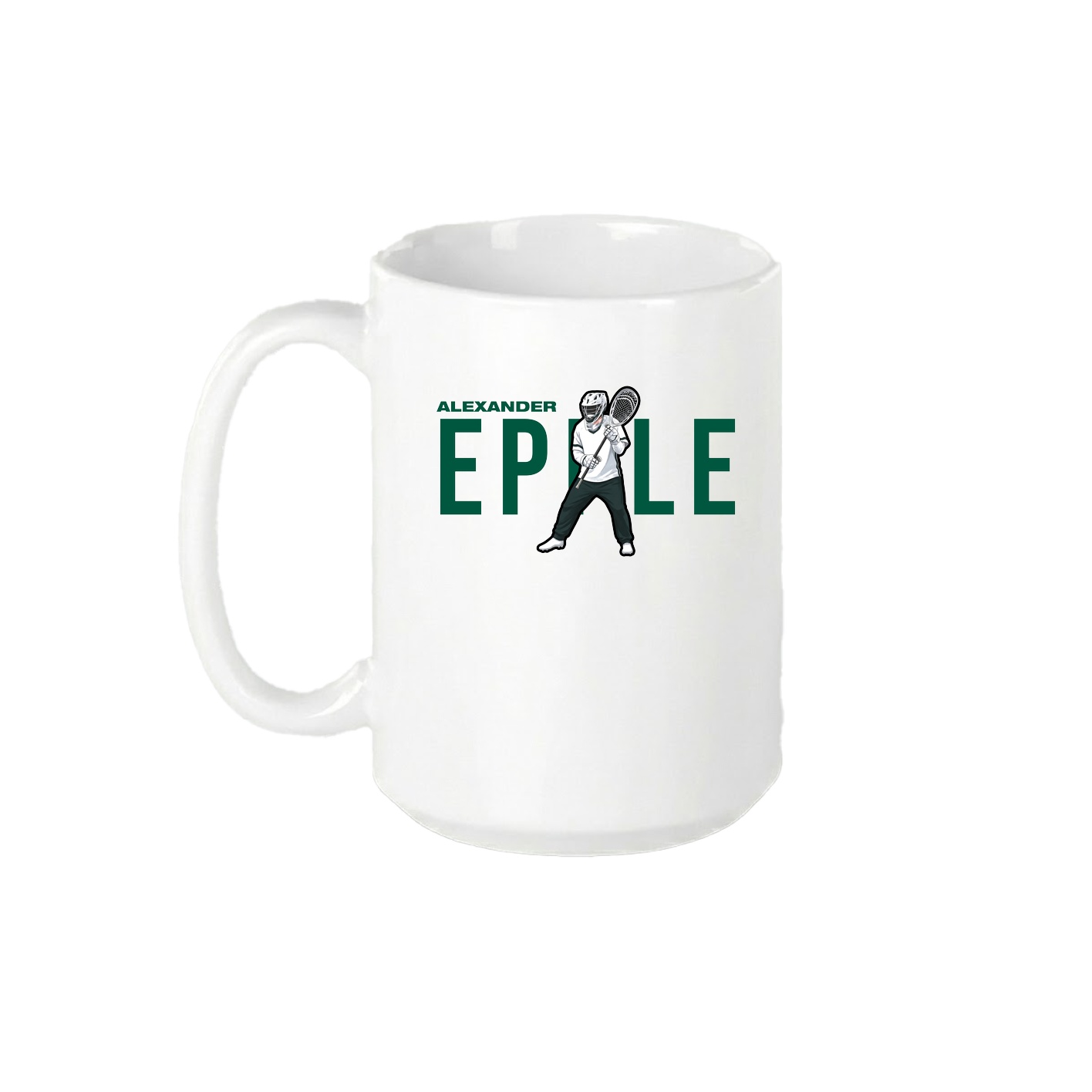 15oz Coffee Mug — Player Name in White