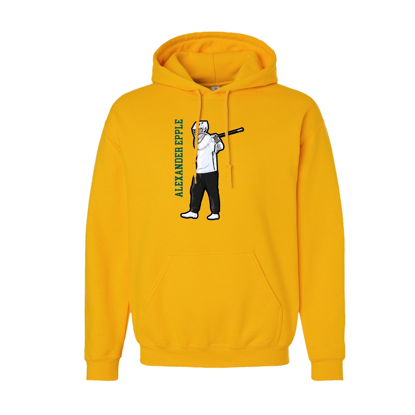 Youth Hoodie — Name Vertical in Gold