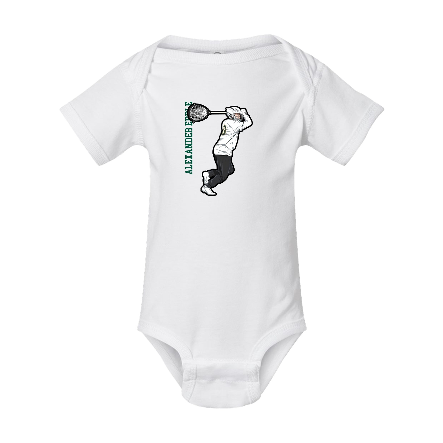 Baby Onesie — Name Vertical in White