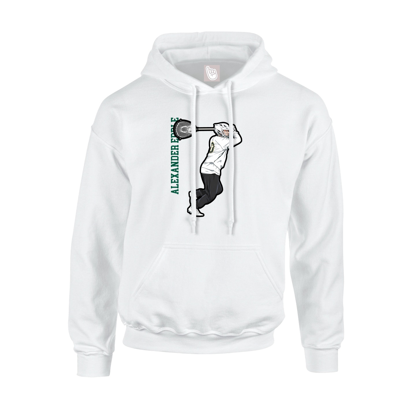 Hoodie — Name Vertical in White