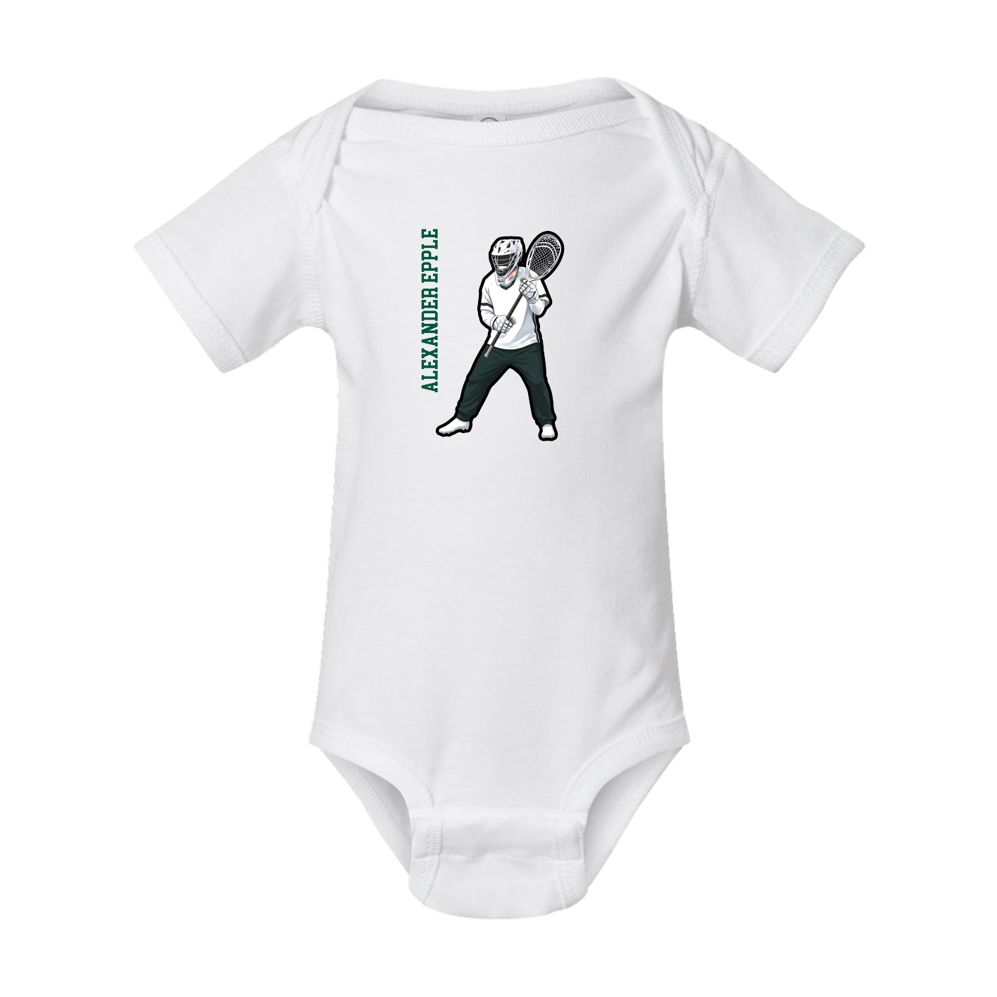 Baby Onesie — Name Vertical in White