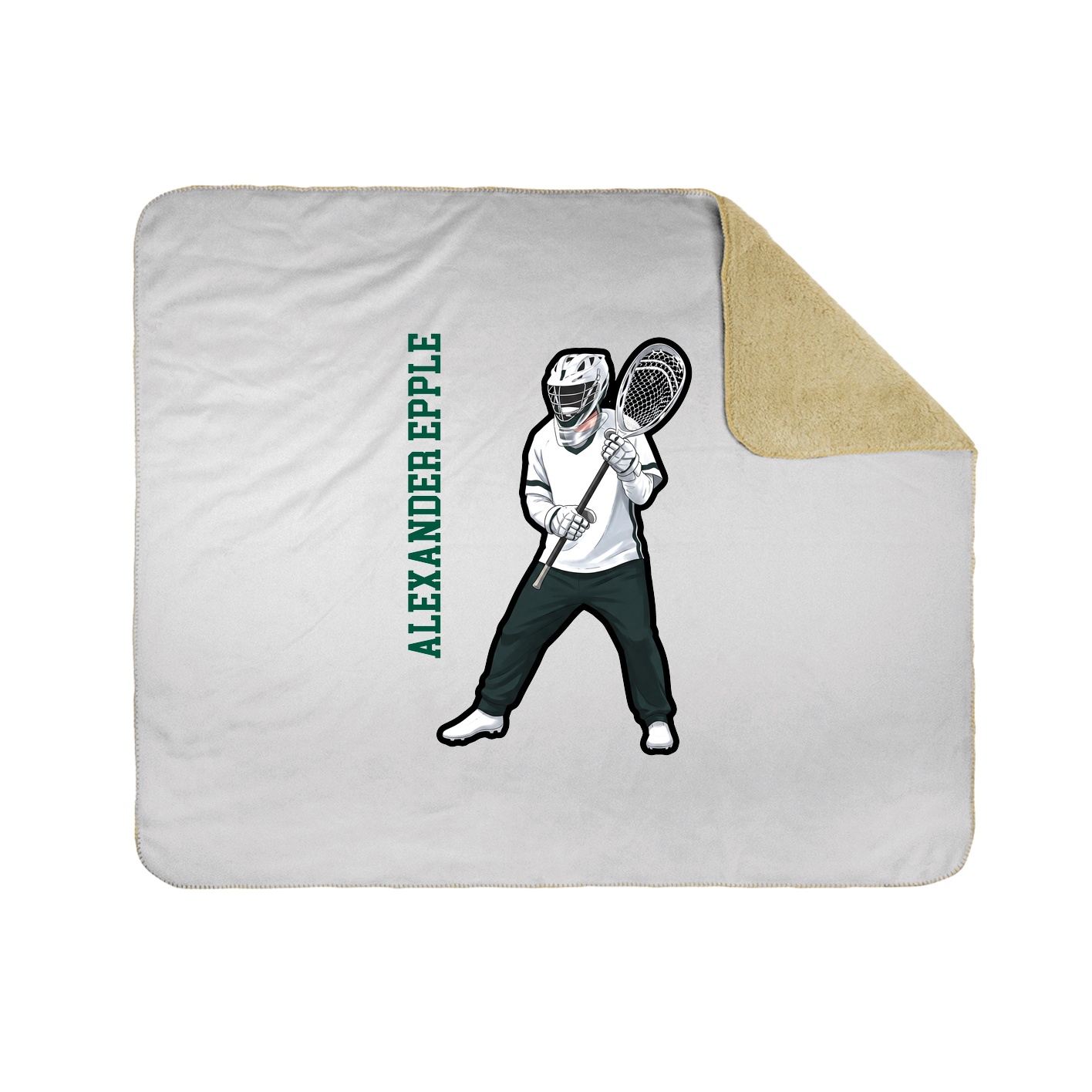 Throw Blanket — Name Vertical in White