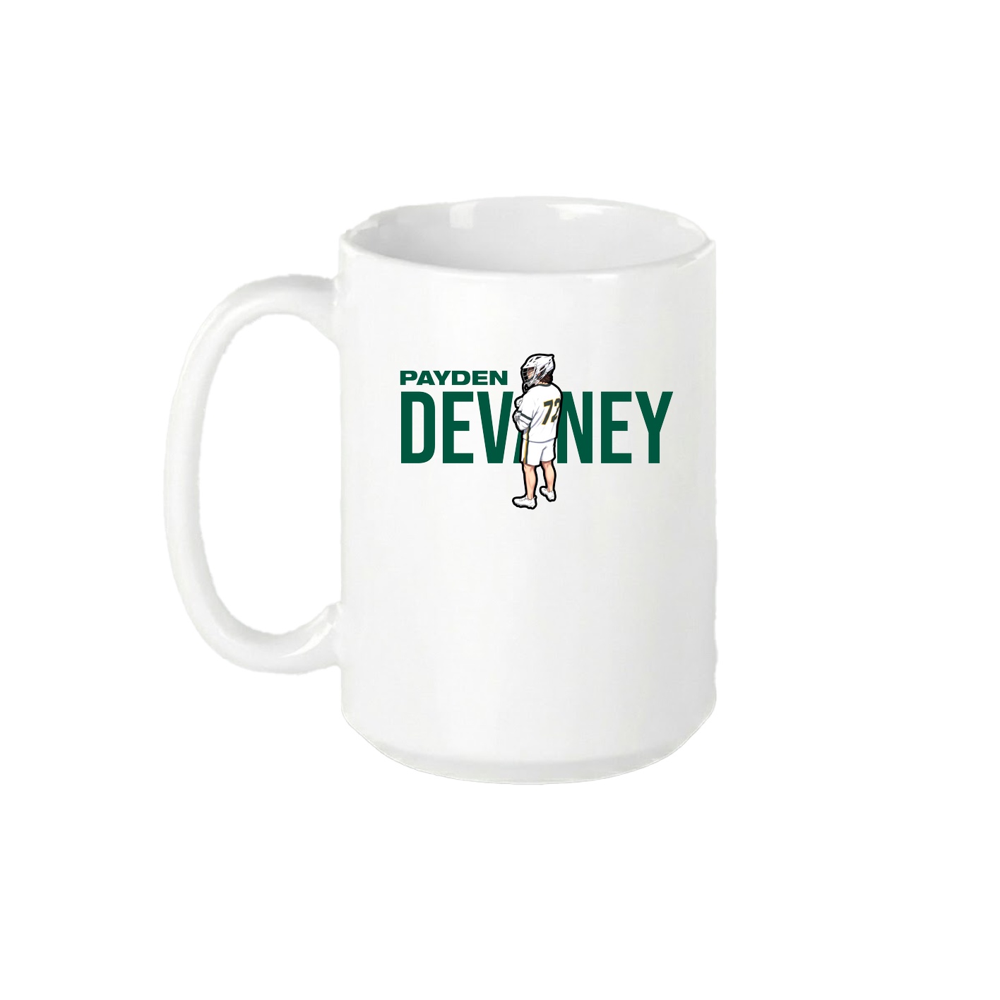 15oz Coffee Mug — Player Name in White