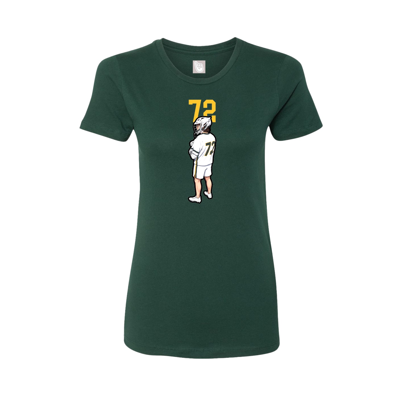 Fitted Women's Tee — Number Top in Green