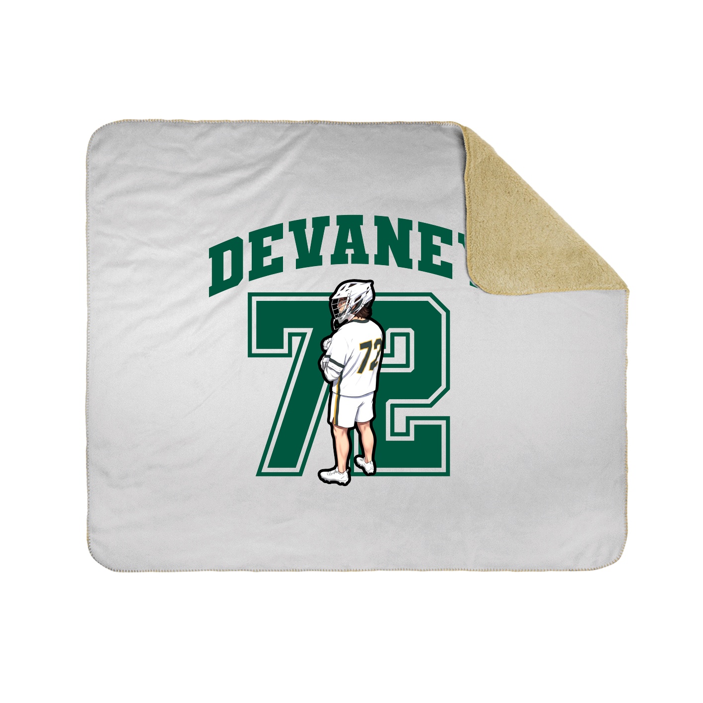 Throw Blanket — Number in White