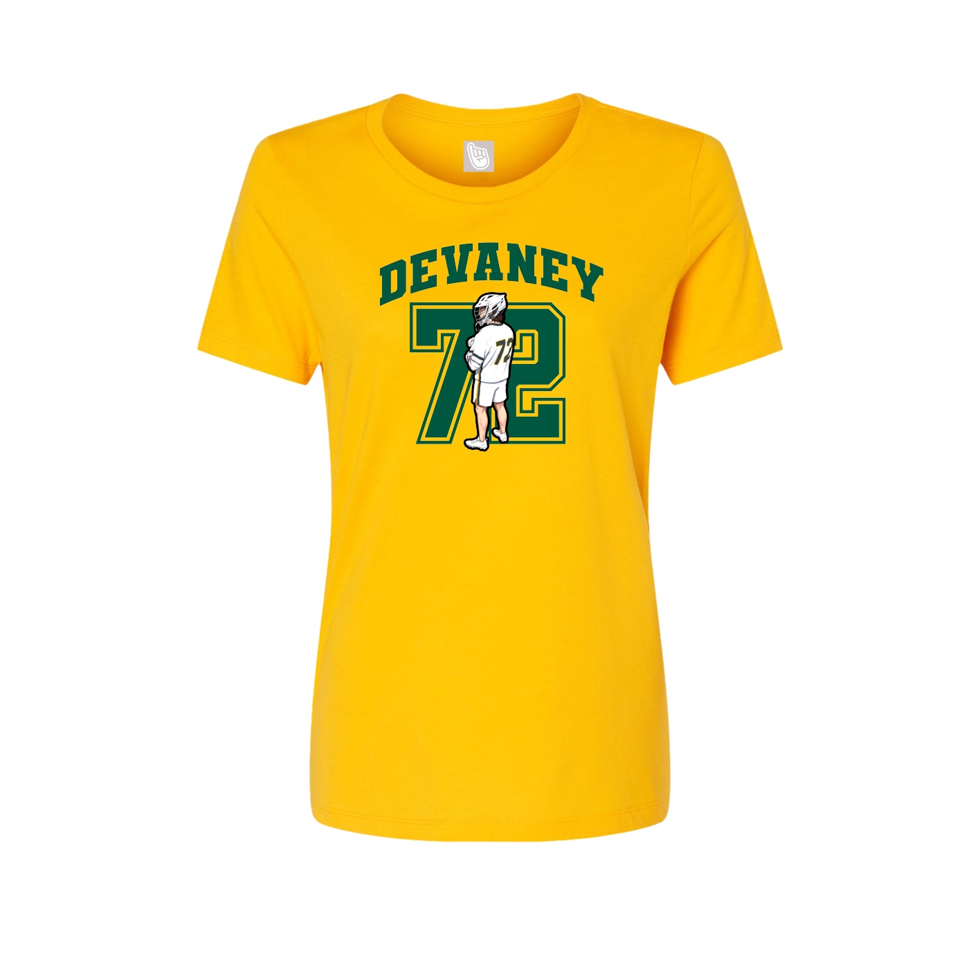 Fitted Women's Tee — Number in Gold
