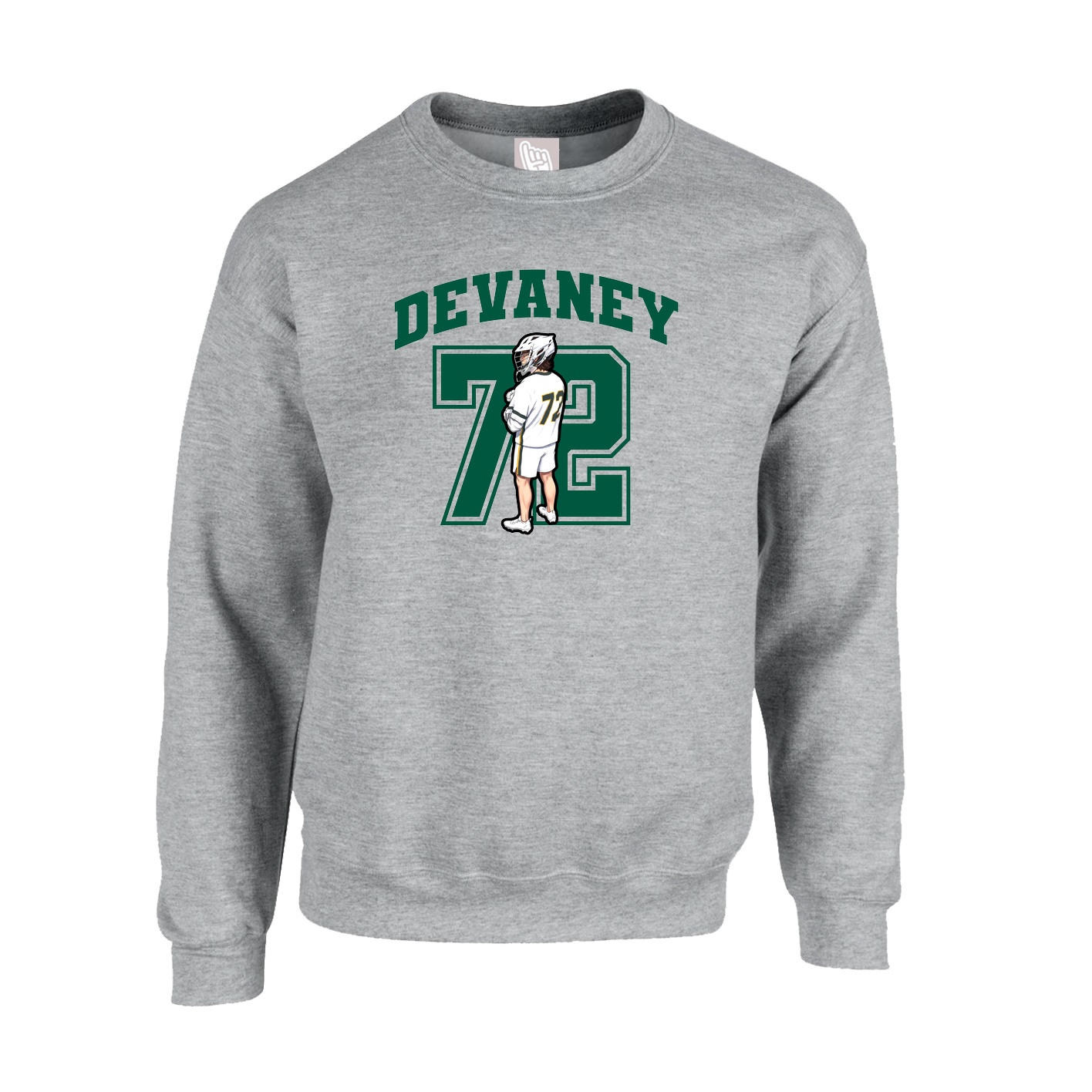 Fleece Crew — Number in Grey