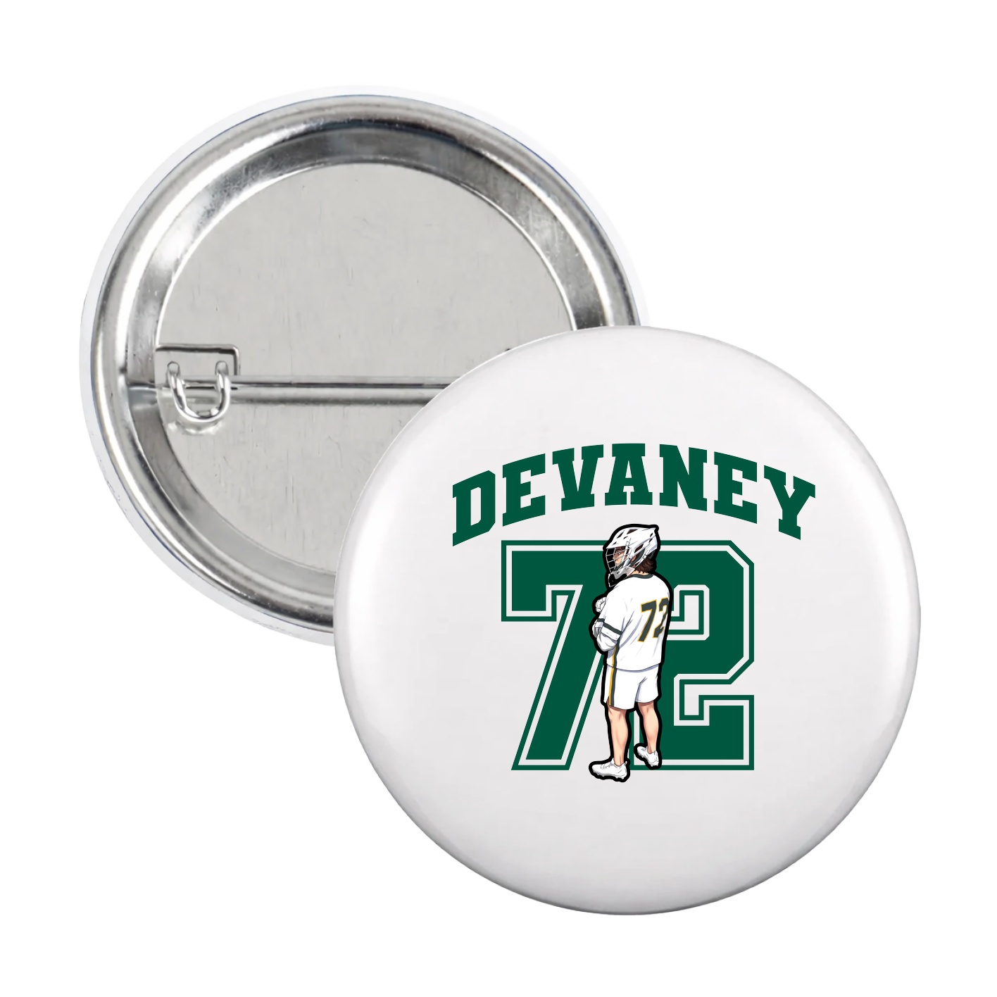Game Day Button — Number in White