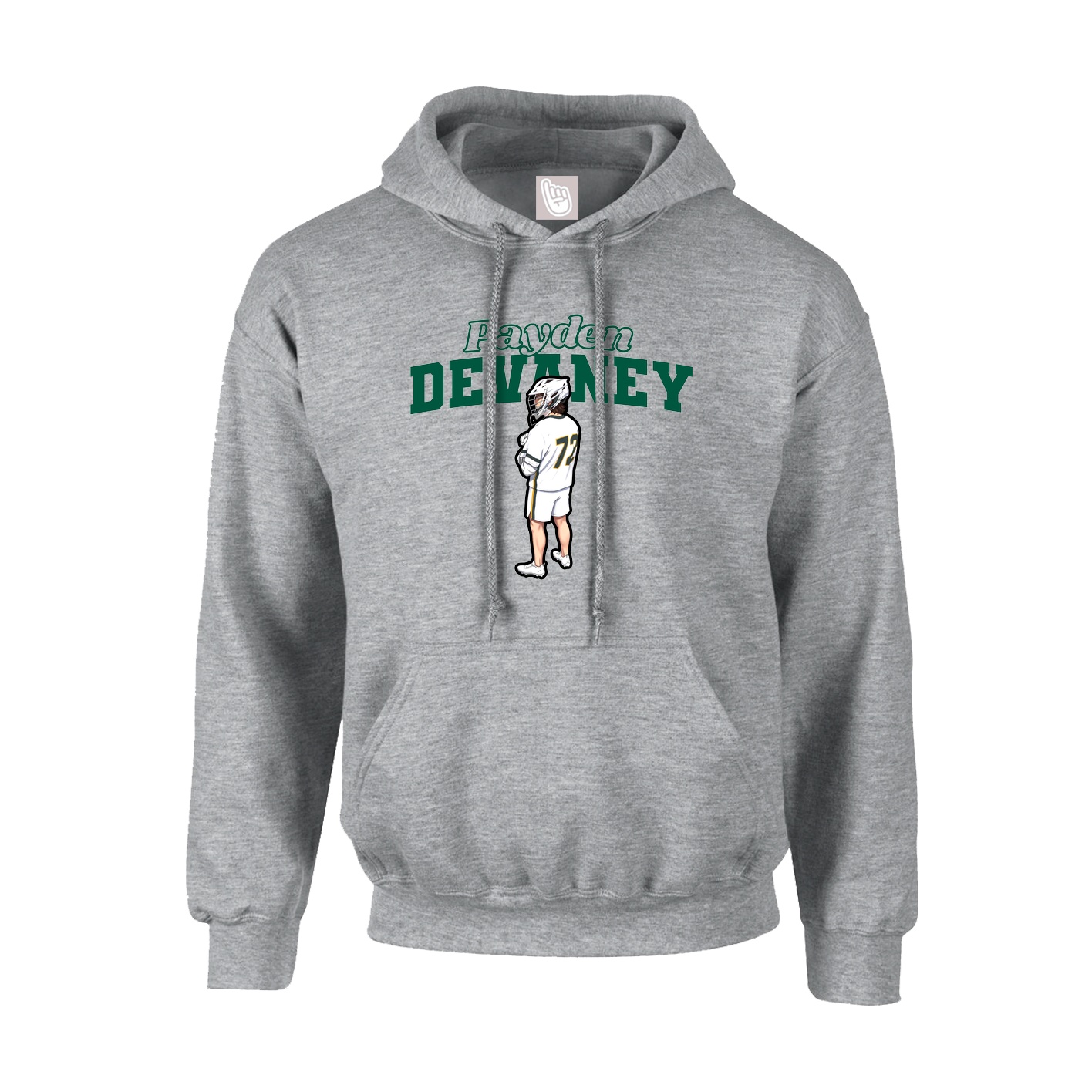 Youth Hoodie — Name Arch in Grey