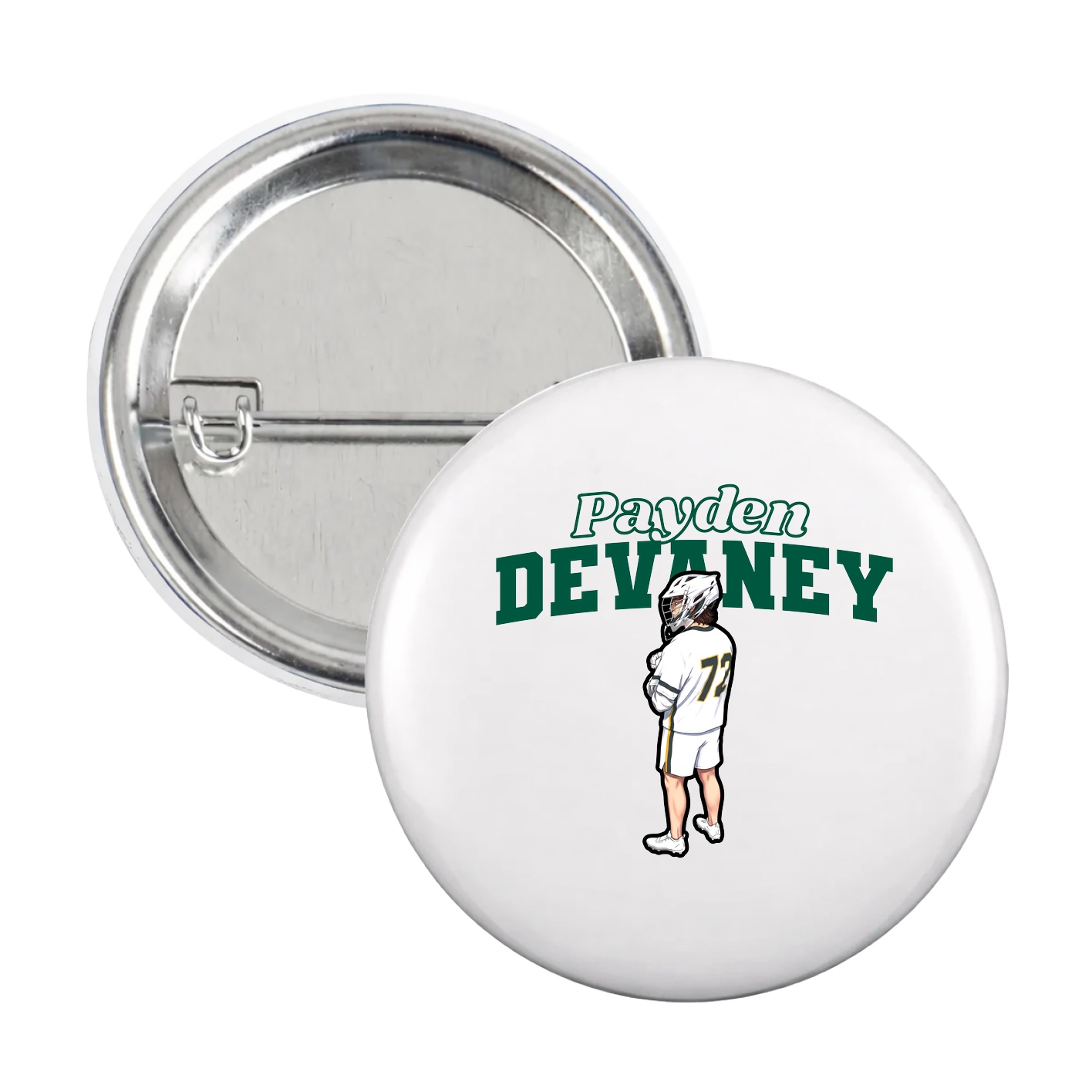 Game Day Button — Name Arch in White