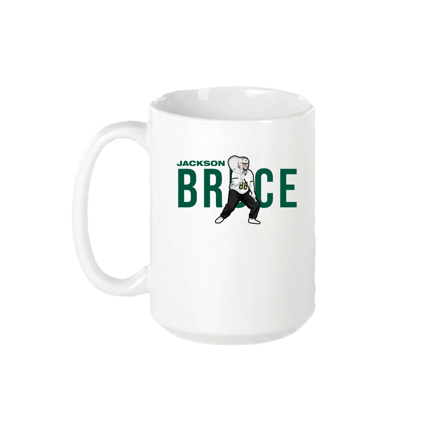 15oz Coffee Mug — Player Name in White
