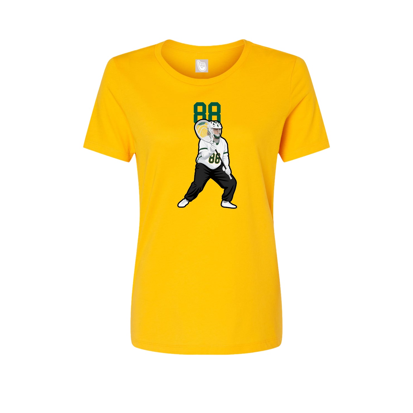 Fitted Women's Tee — Number Top in Gold
