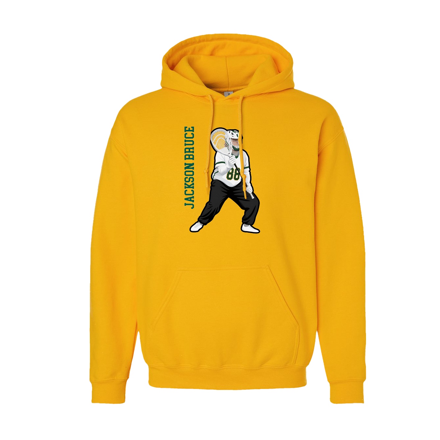 Hoodie — Name Vertical in Gold