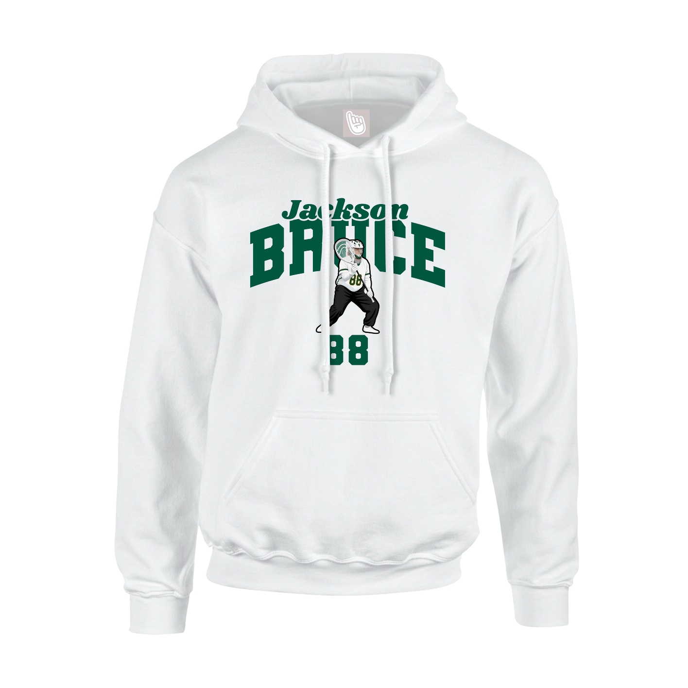 Youth Hoodie — Signature Arch in White