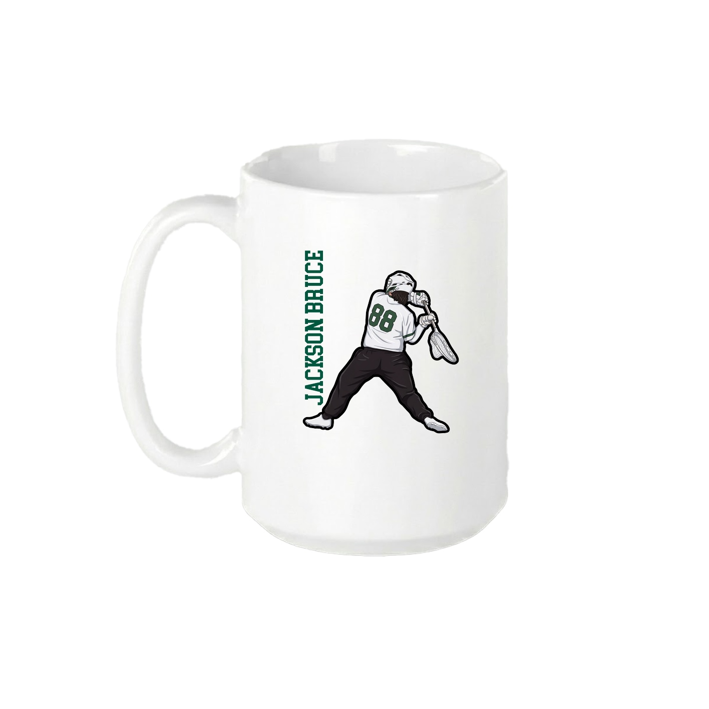 15oz Coffee Mug — Name Vertical in White