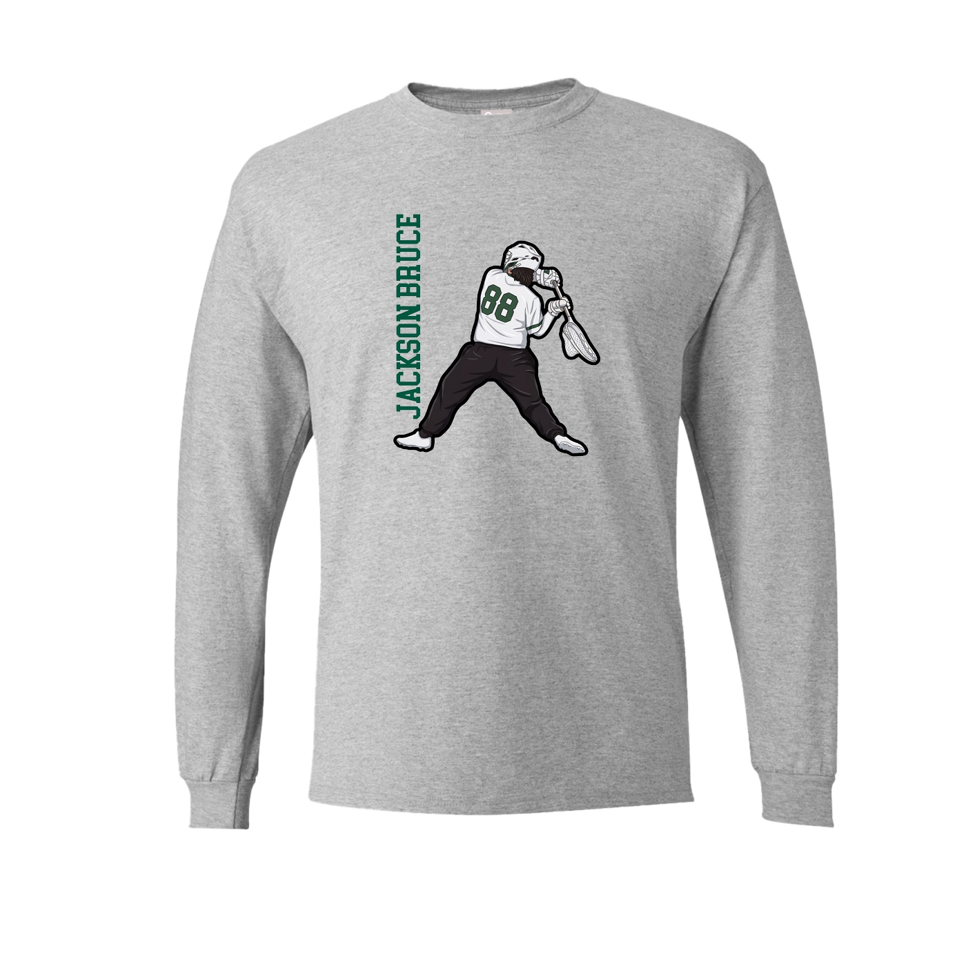 Long Sleeve Tee — Name Vertical in Grey