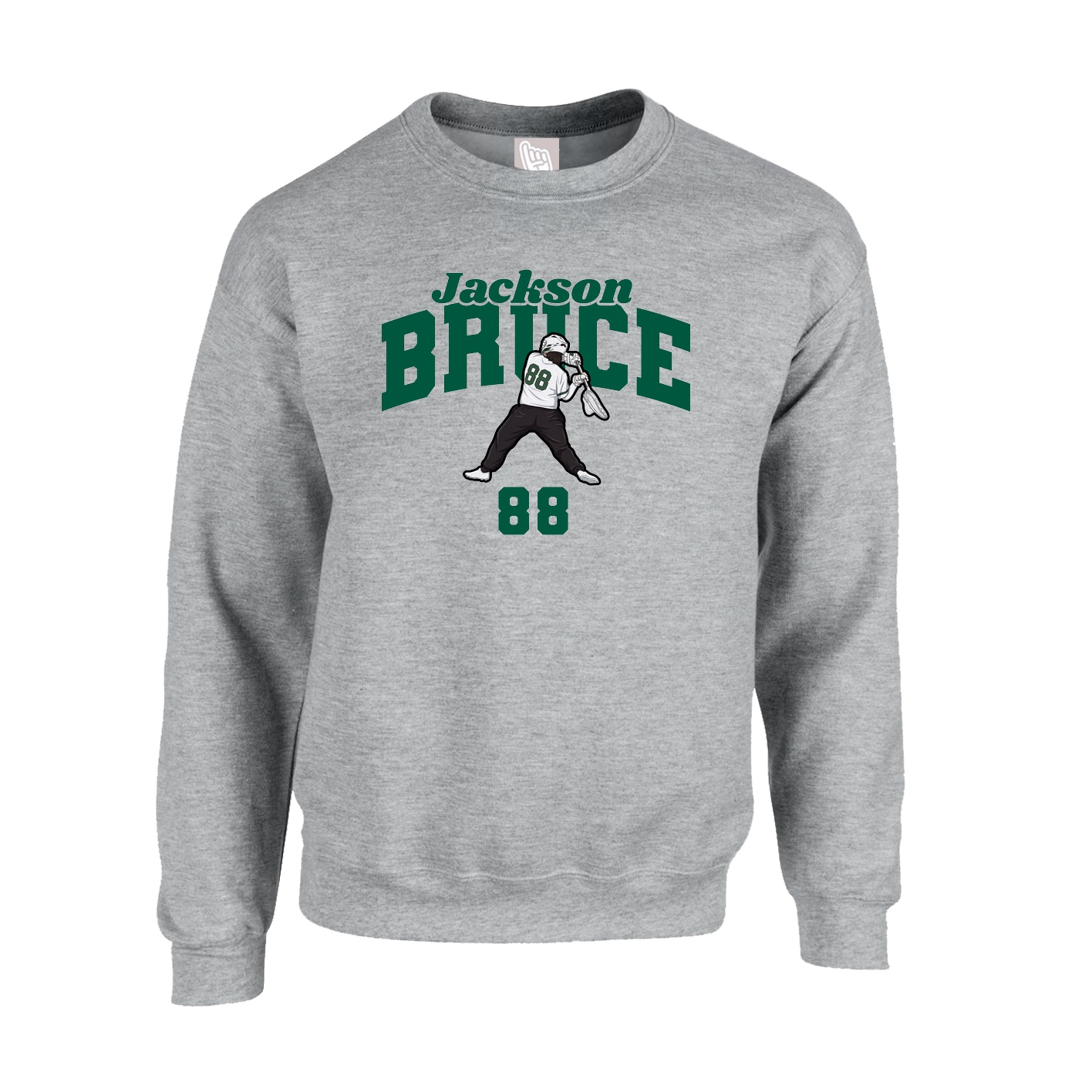 Fleece Crew — Signature Arch in Grey