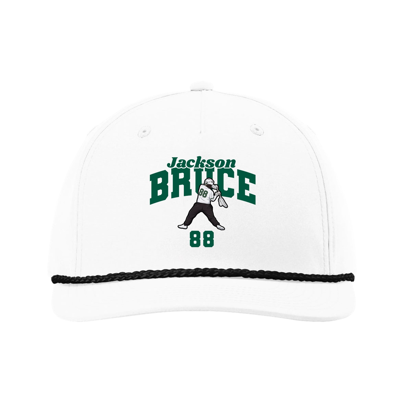 Five-Panel Classic Rope Cap — Signature Arch in White