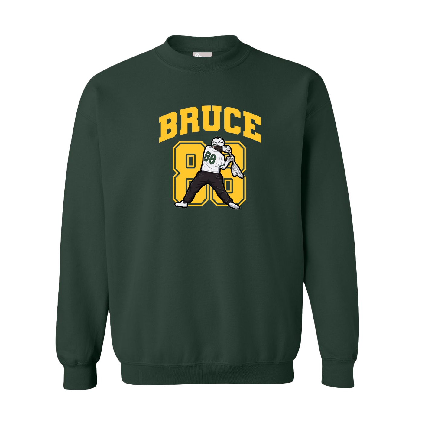 Fleece Crew — Number in Green