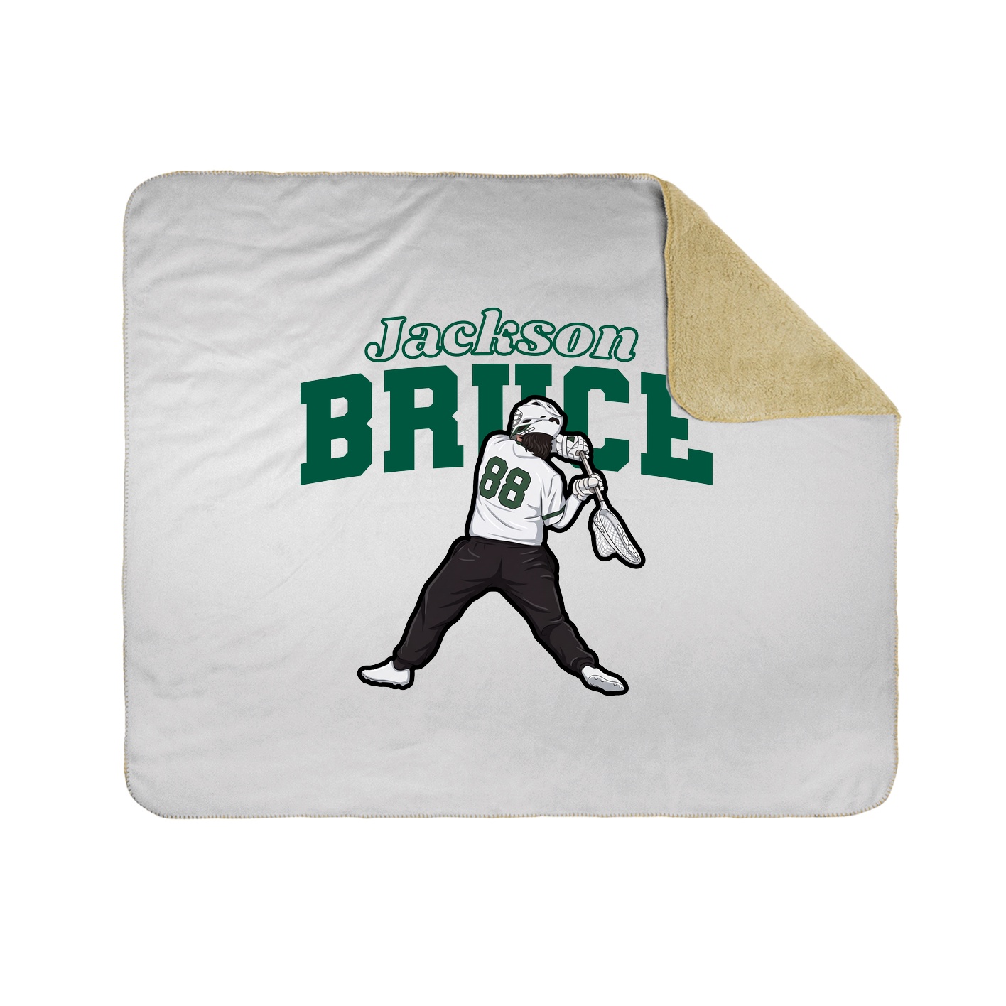 Throw Blanket — Name Arch in White