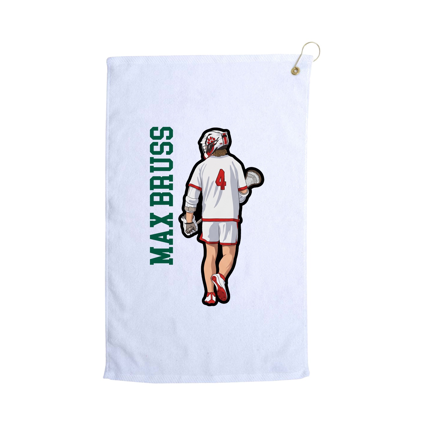 Golf Towel — Name Vertical in White
