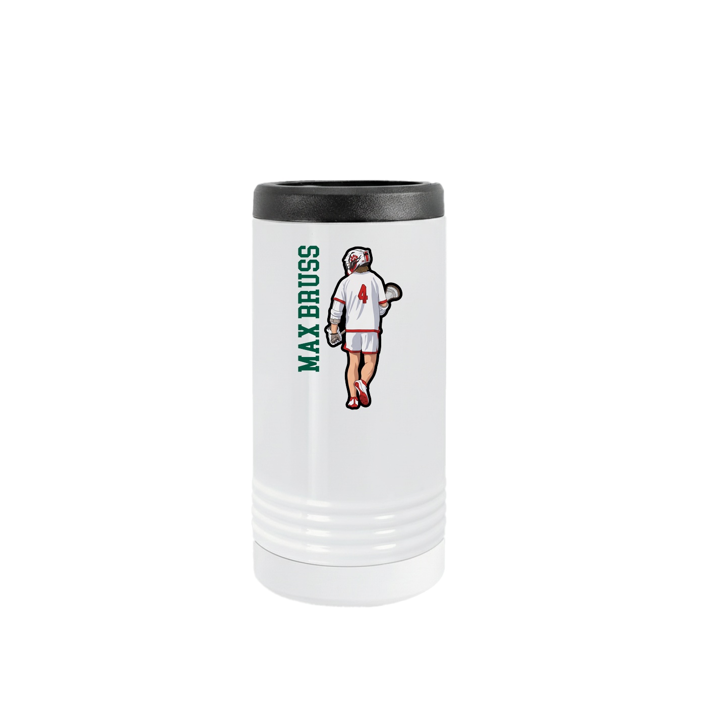 Slim Beverage Holder — Name Vertical in White
