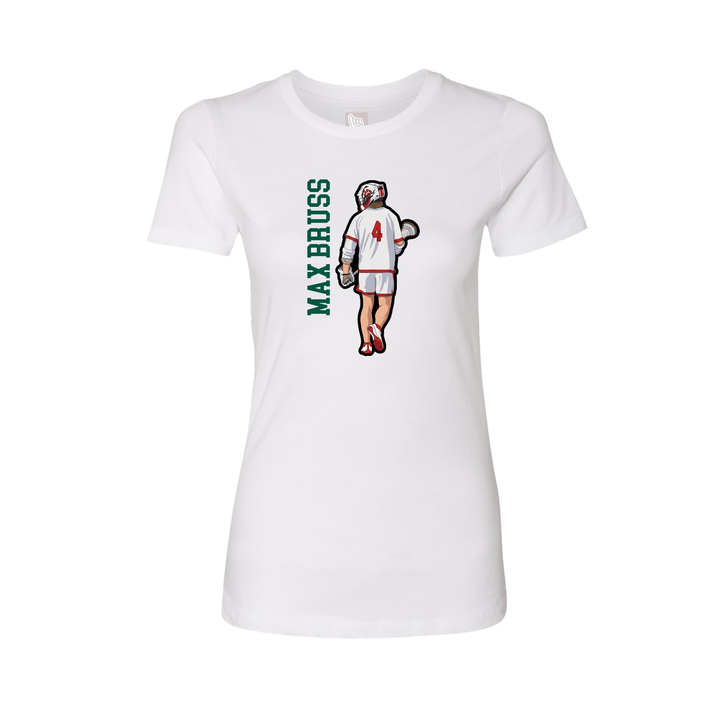 Fitted Women's Tee — Name Vertical in White