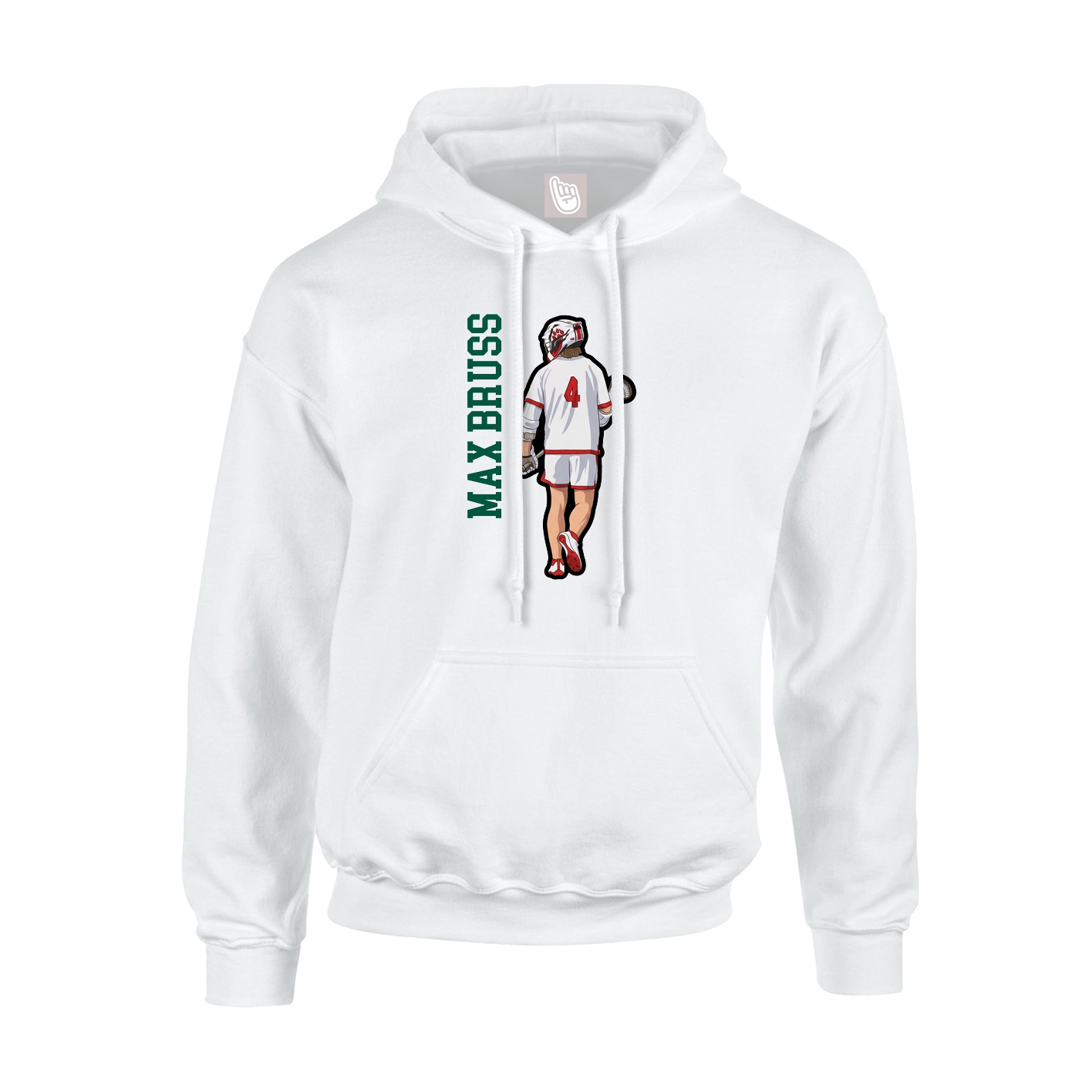 Youth Hoodie — Name Vertical in White