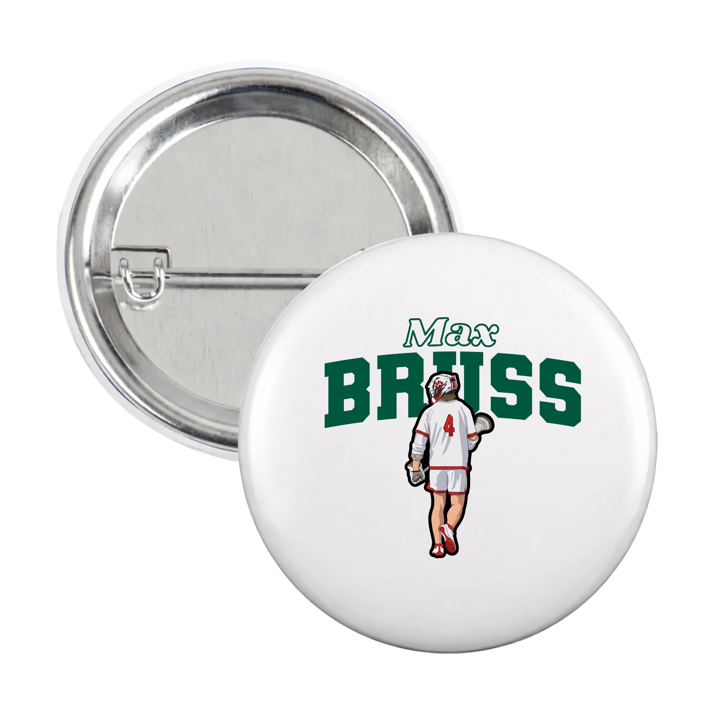 Game Day Button — Name Arch in White