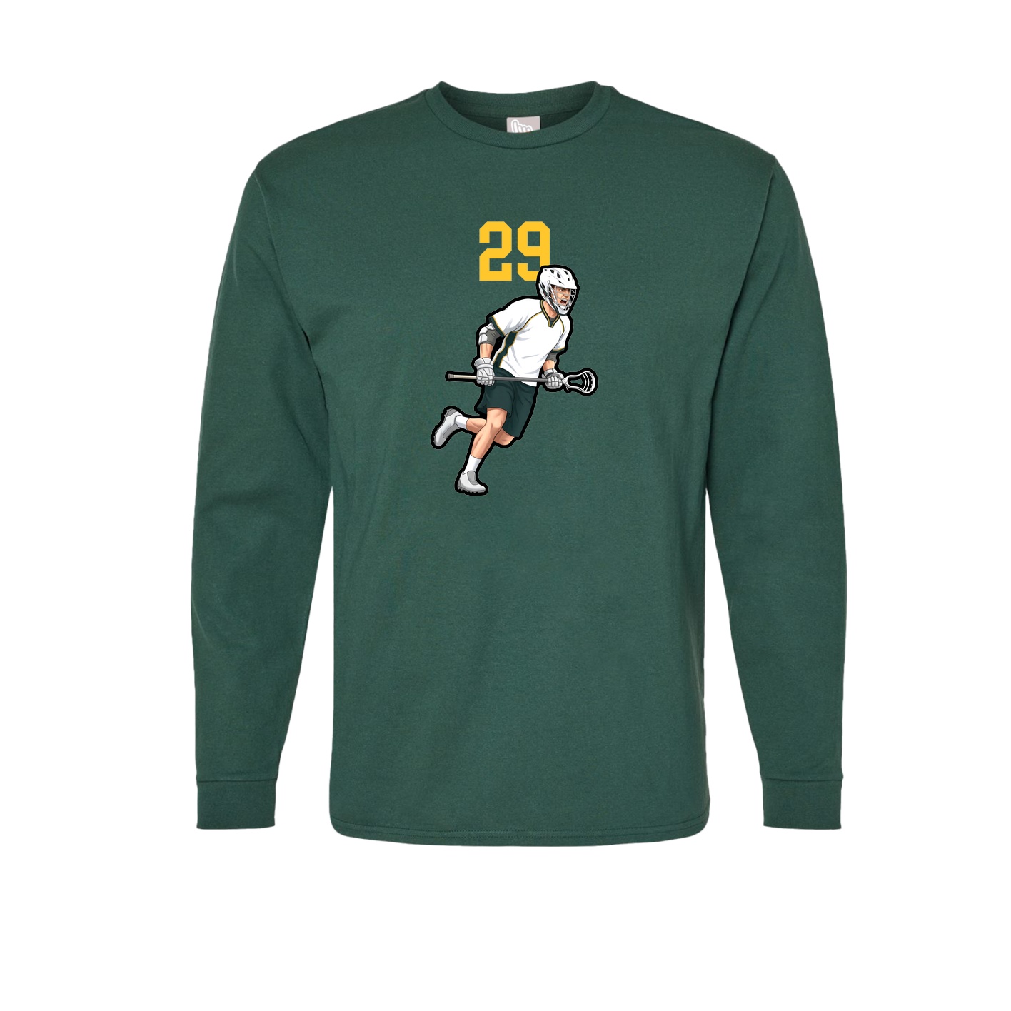 Long Sleeve Tee — Number Top in Green