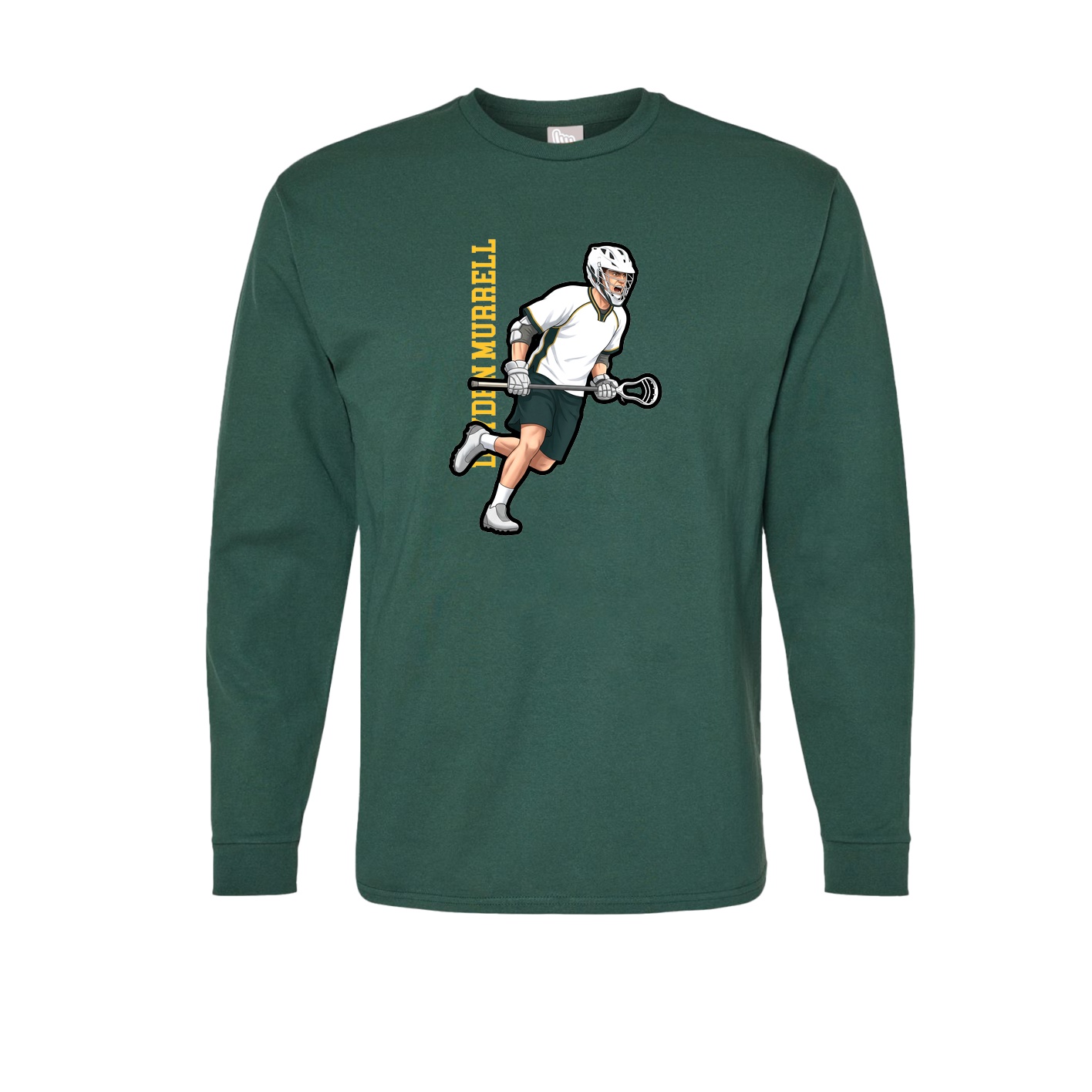 Long Sleeve Tee — Name Vertical in Green