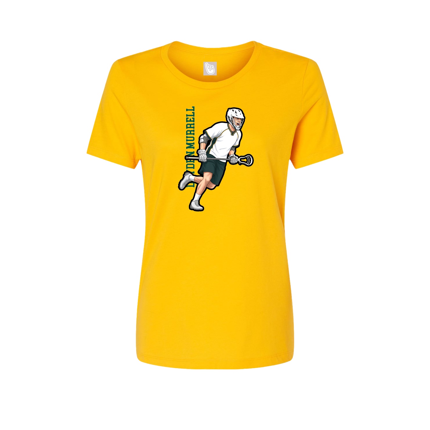 Fitted Women's Tee — Name Vertical in Gold
