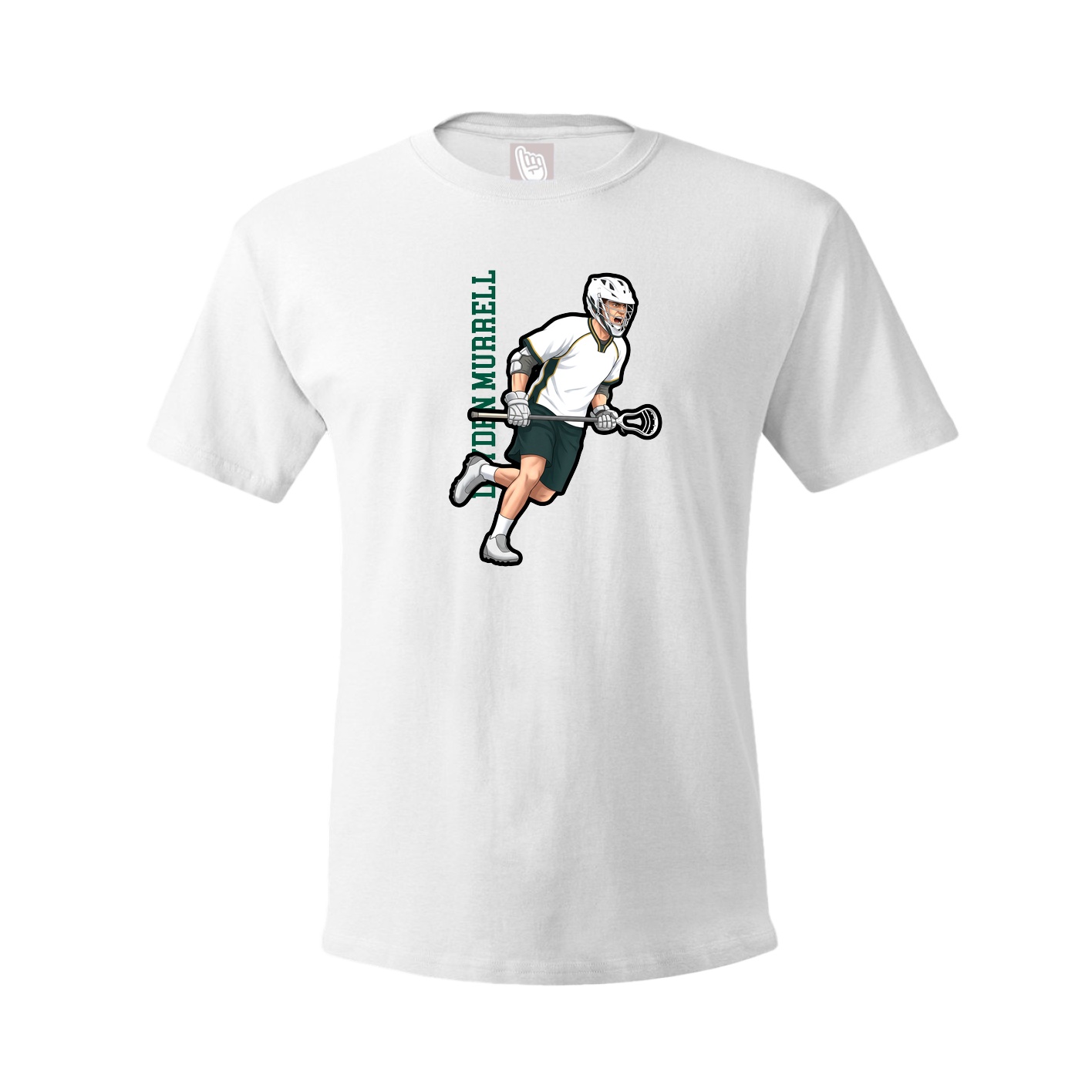 Youth Tee — Name Vertical in White