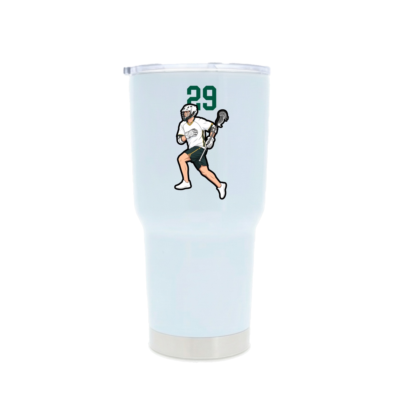 30oz Stainless Steel Tumbler — Number Top in White